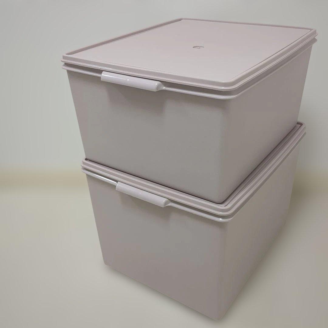 【2個セット】タッパーウェア　保存容器　衣類収納　ピンク