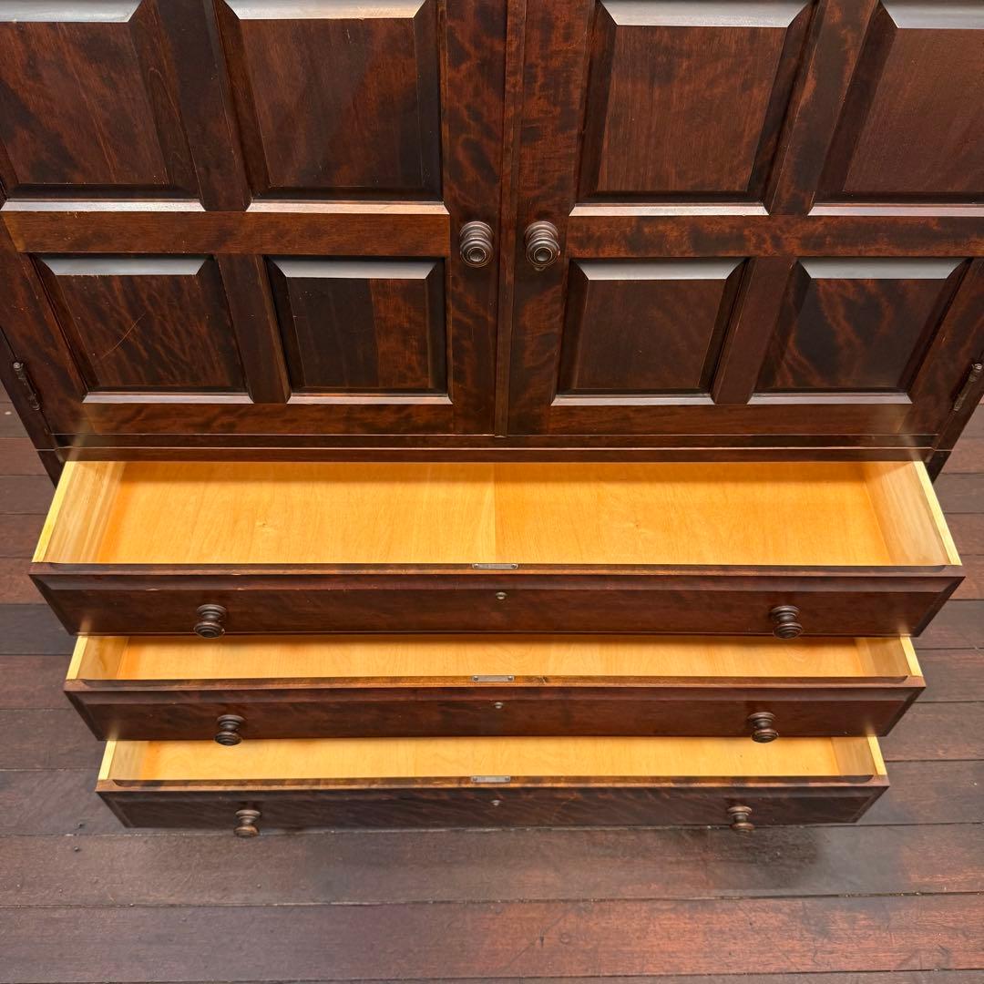 H110K70 北海道民芸家具 和箪笥 鍵付き 樺材 無垢材