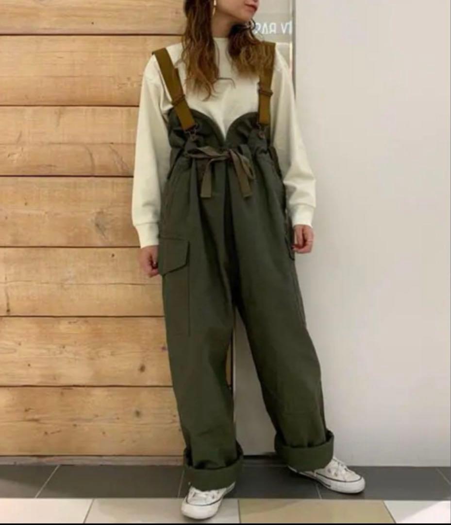 RNA-N ミリタリーオーバーパンツ サロペット オールインワン