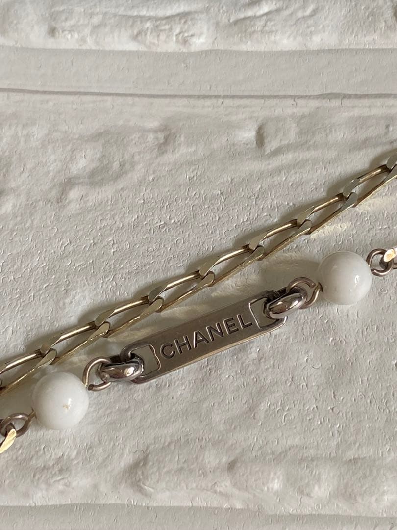 CHANEL カメリアネックレス　ホワイト