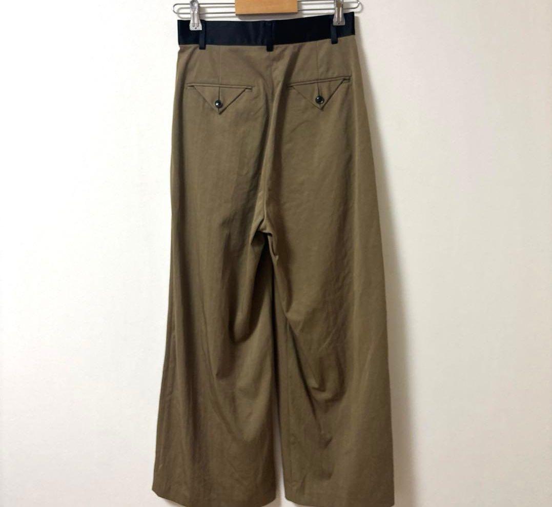 アダムエロペ【36】ワイドパンツ バイカラーベルトドレスパンツ