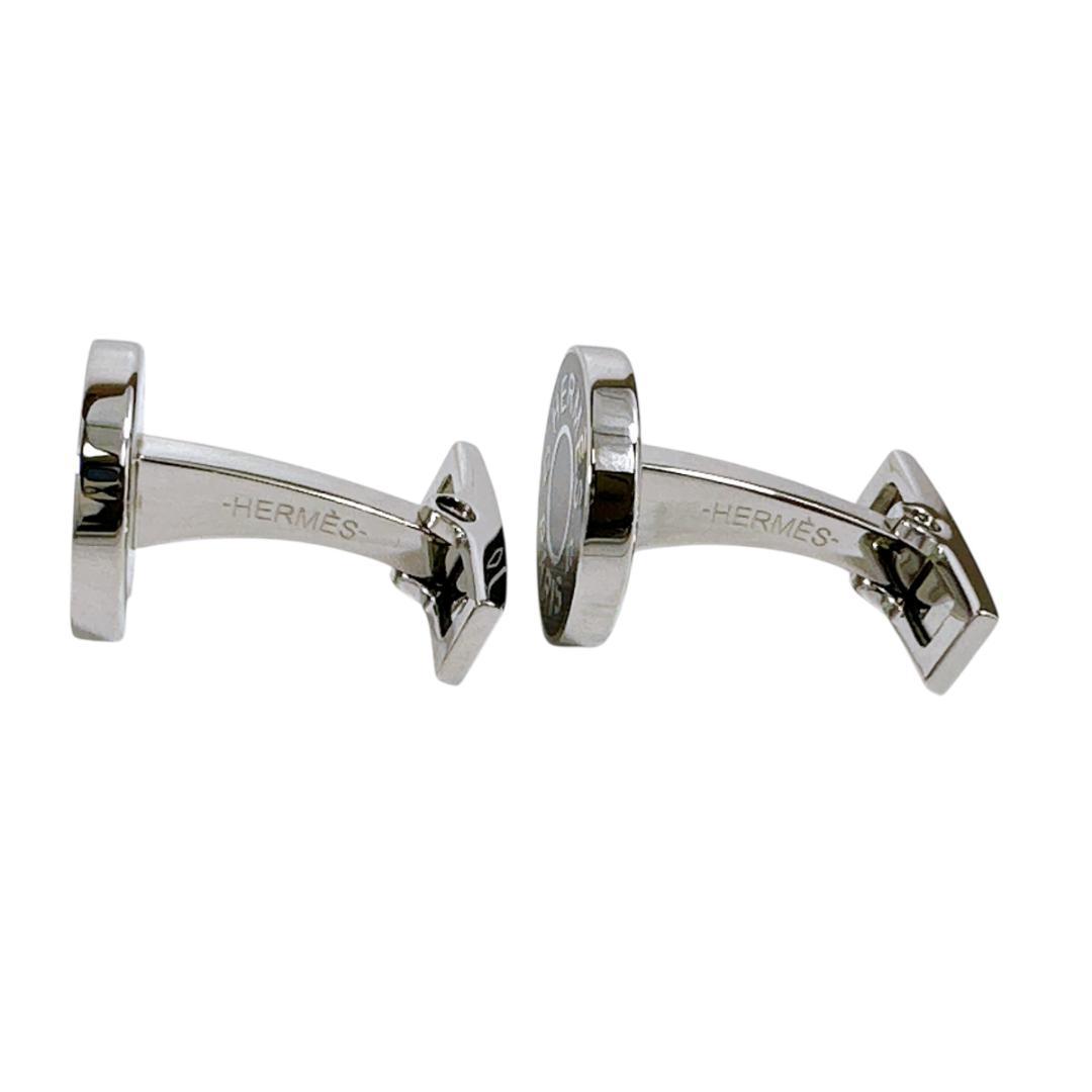 HERMES エルメス カフリンクス カフス リコル 2 ブラック シルバー