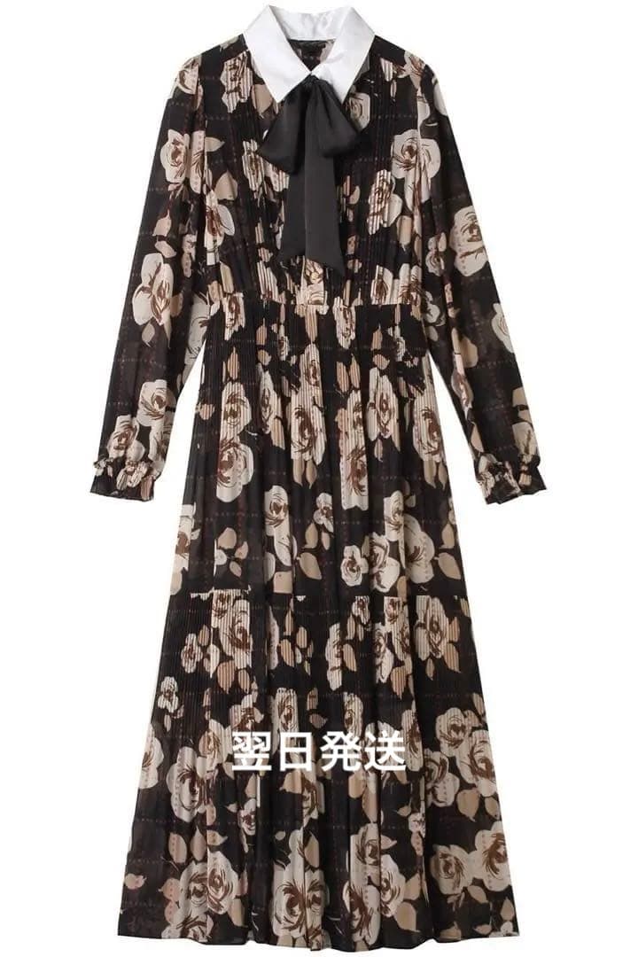 polyester chiffon ボウタイワンピース 内田有紀さん着用