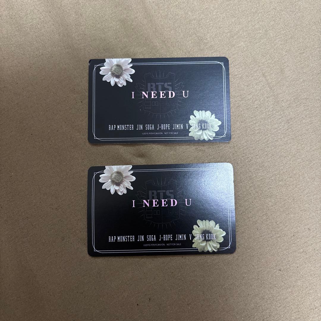 BTS I NEED U 握手会 ジン ジョングク 手渡し トレカ