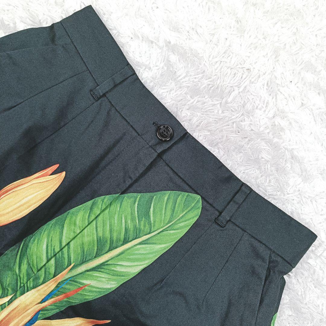 ドルチェ&ガッバーナ ショートパンツ 花柄 総柄 ボタニカル 植物 鳥 動物 黒