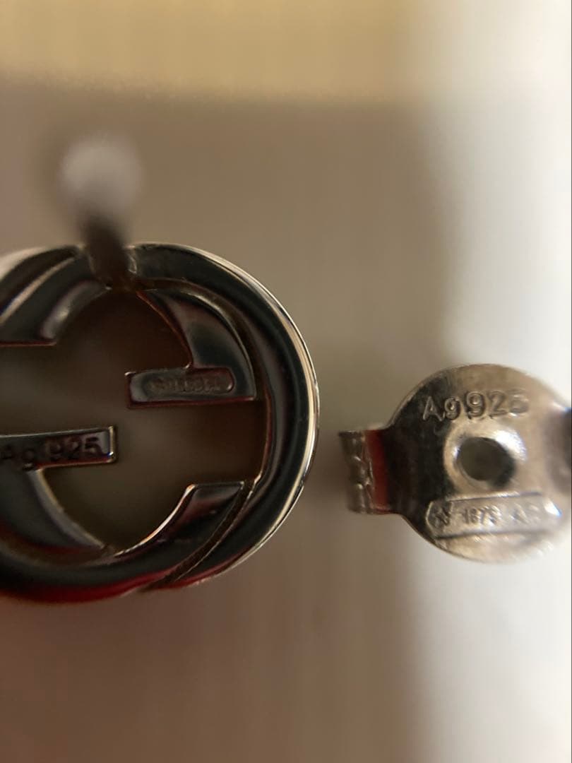 ☆美品☆ GUCCI グッチ インターロッキングG ピアス GG シルバー