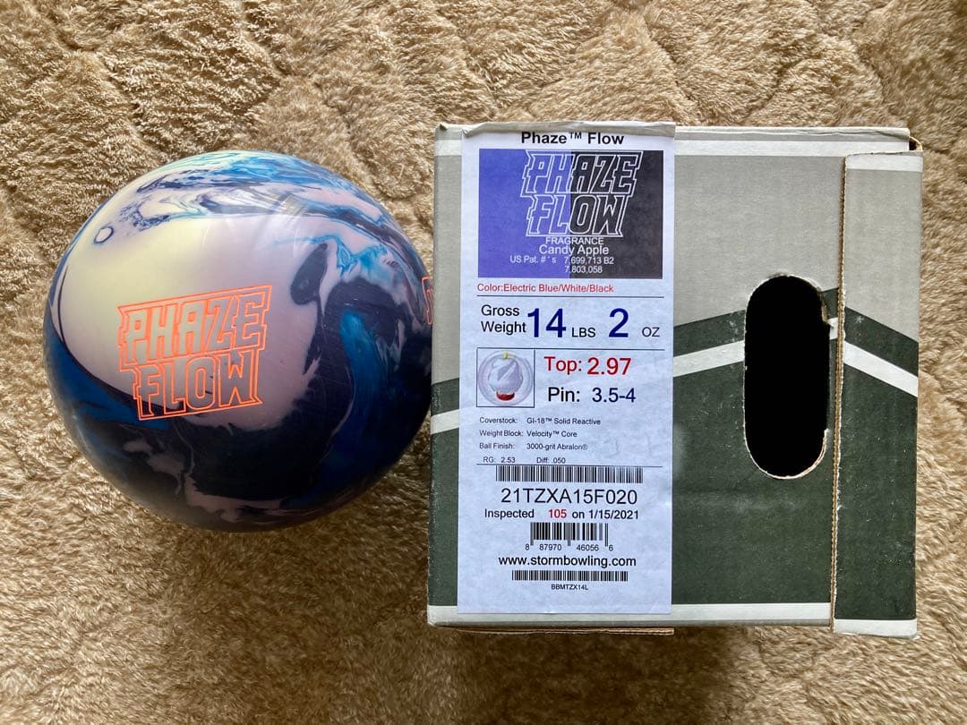 PHASE FLOW ボウリングボール14P左投げ