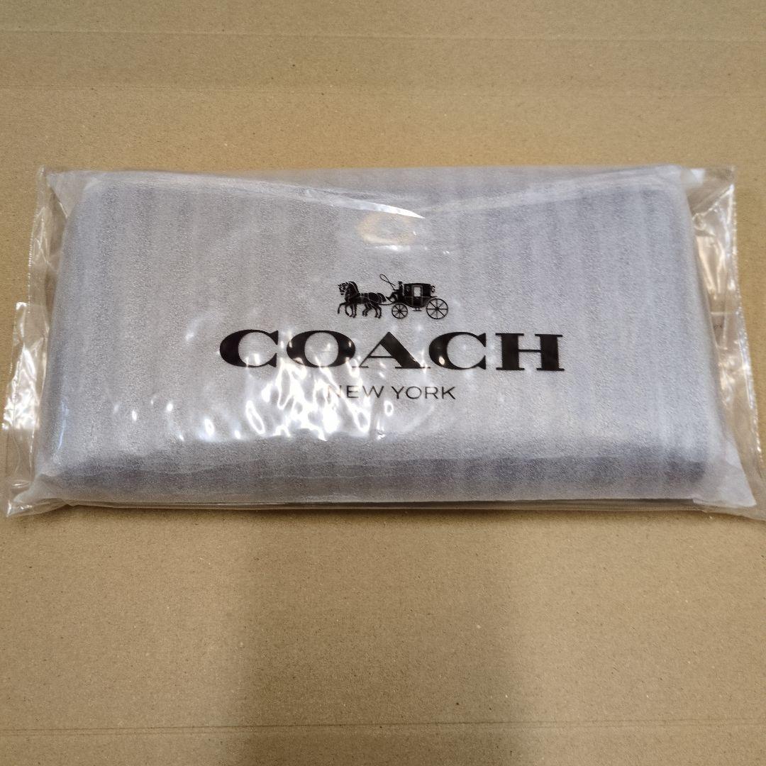 新品未使用、COACHラウンドファスナーロング ブラック 黒 レディース メンズ