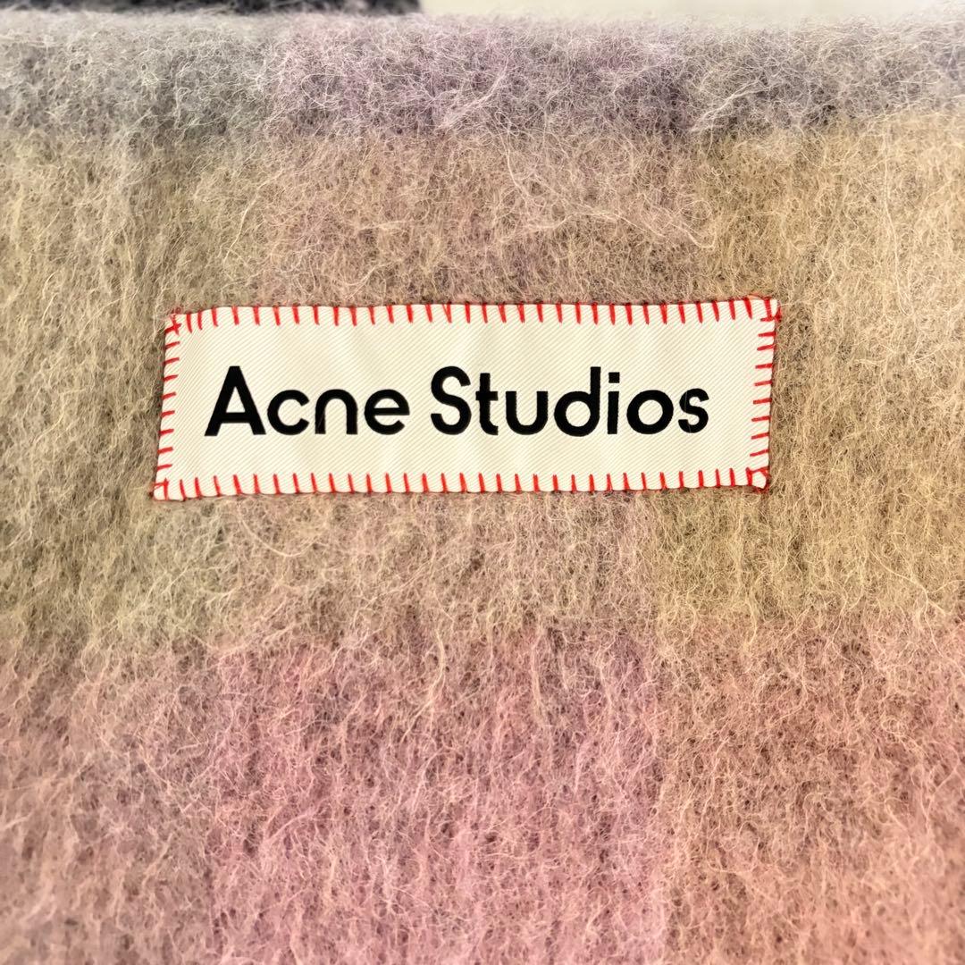【美品】Acne Studios モヘヤチェックスカーフ マフラー