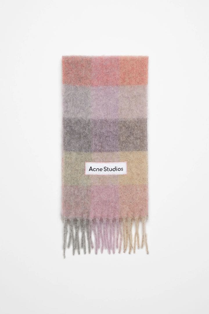 【美品】Acne Studios モヘヤチェックスカーフ マフラー