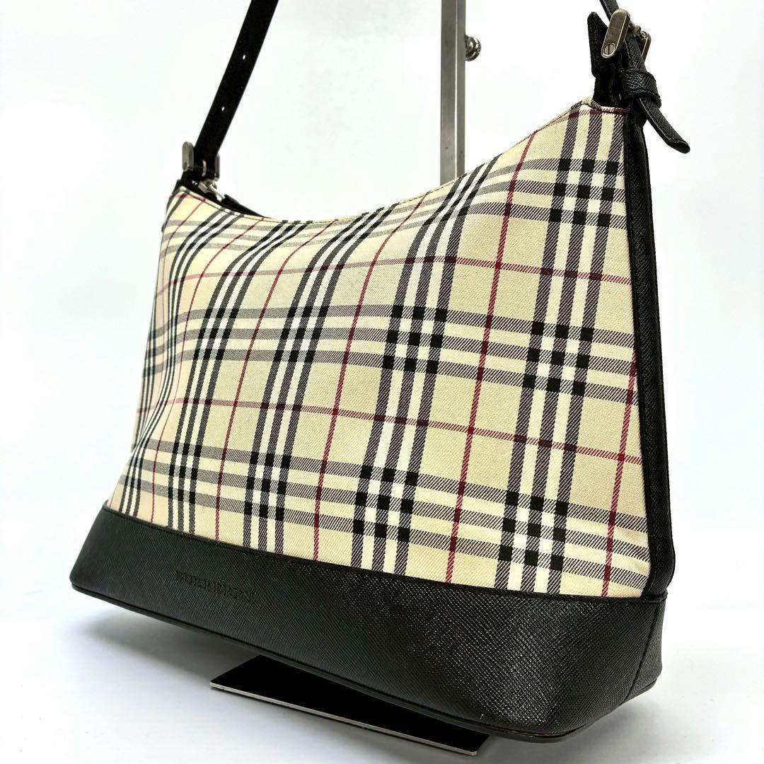 バーバリー ワンショルダーバッグ ノバチェック サフィアーノ キャンバス