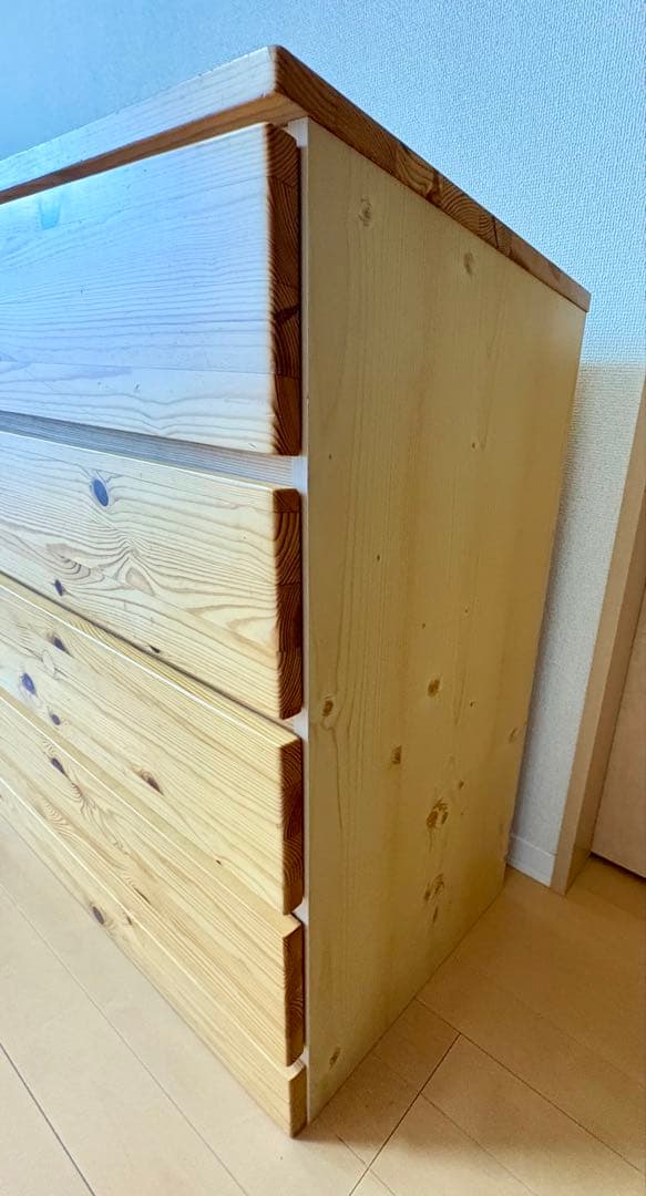 無印良品　パイン材　チェスト　4段ワイド　廃盤品
