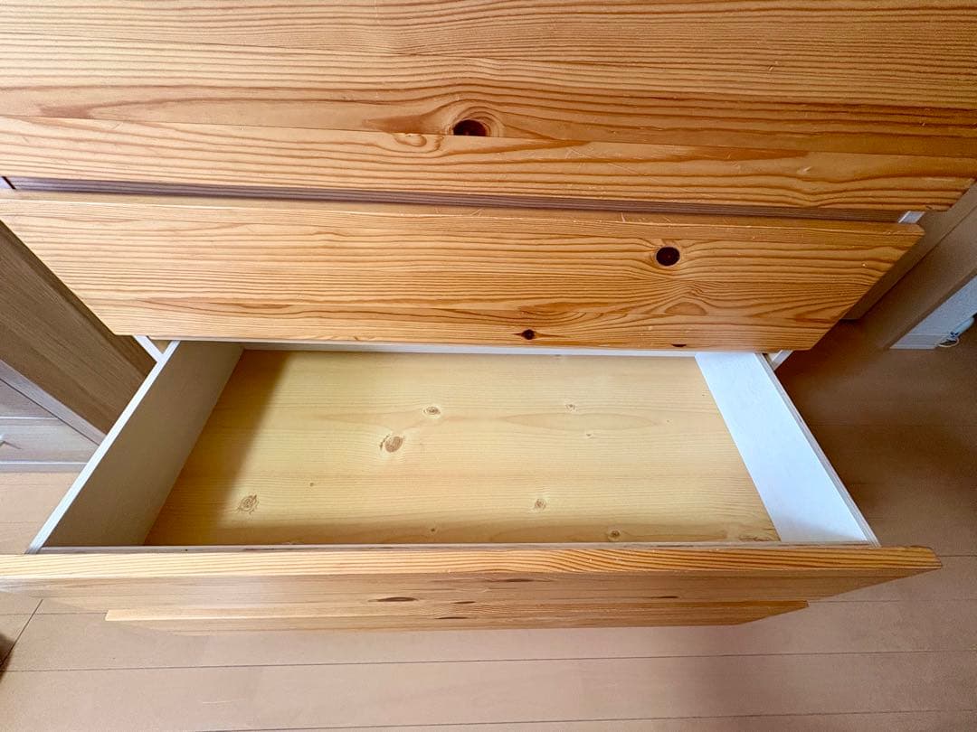 無印良品　パイン材　チェスト　4段ワイド　廃盤品