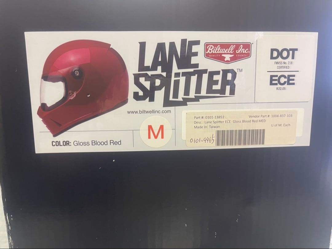 Biltwell Lane Splitter フルフェイス　 Mサイズ　レッド