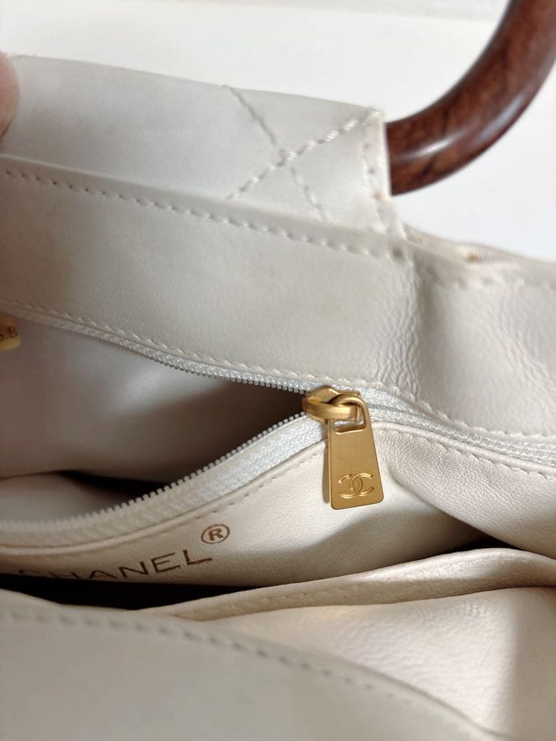 CHANEL マトラッセ CC ウッドハンドル トートバッグ