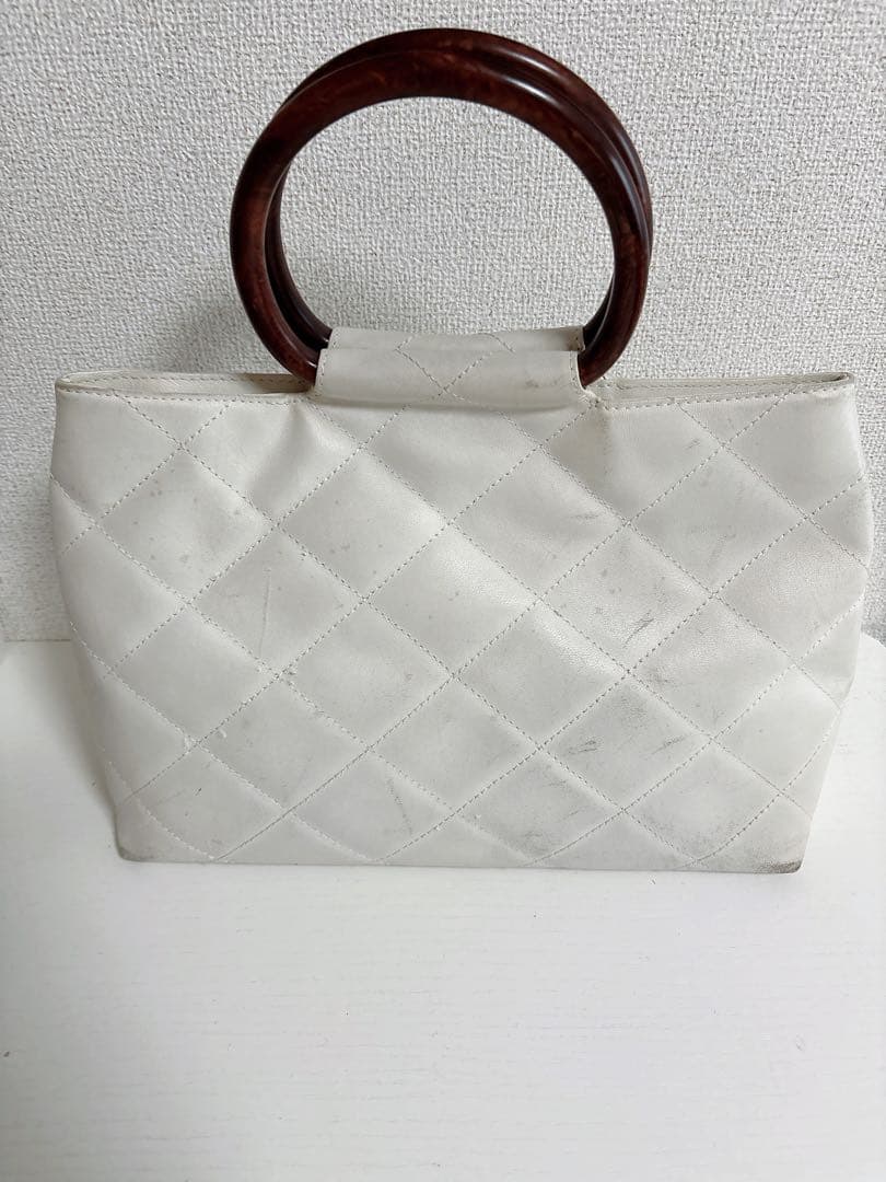 CHANEL マトラッセ CC ウッドハンドル トートバッグ