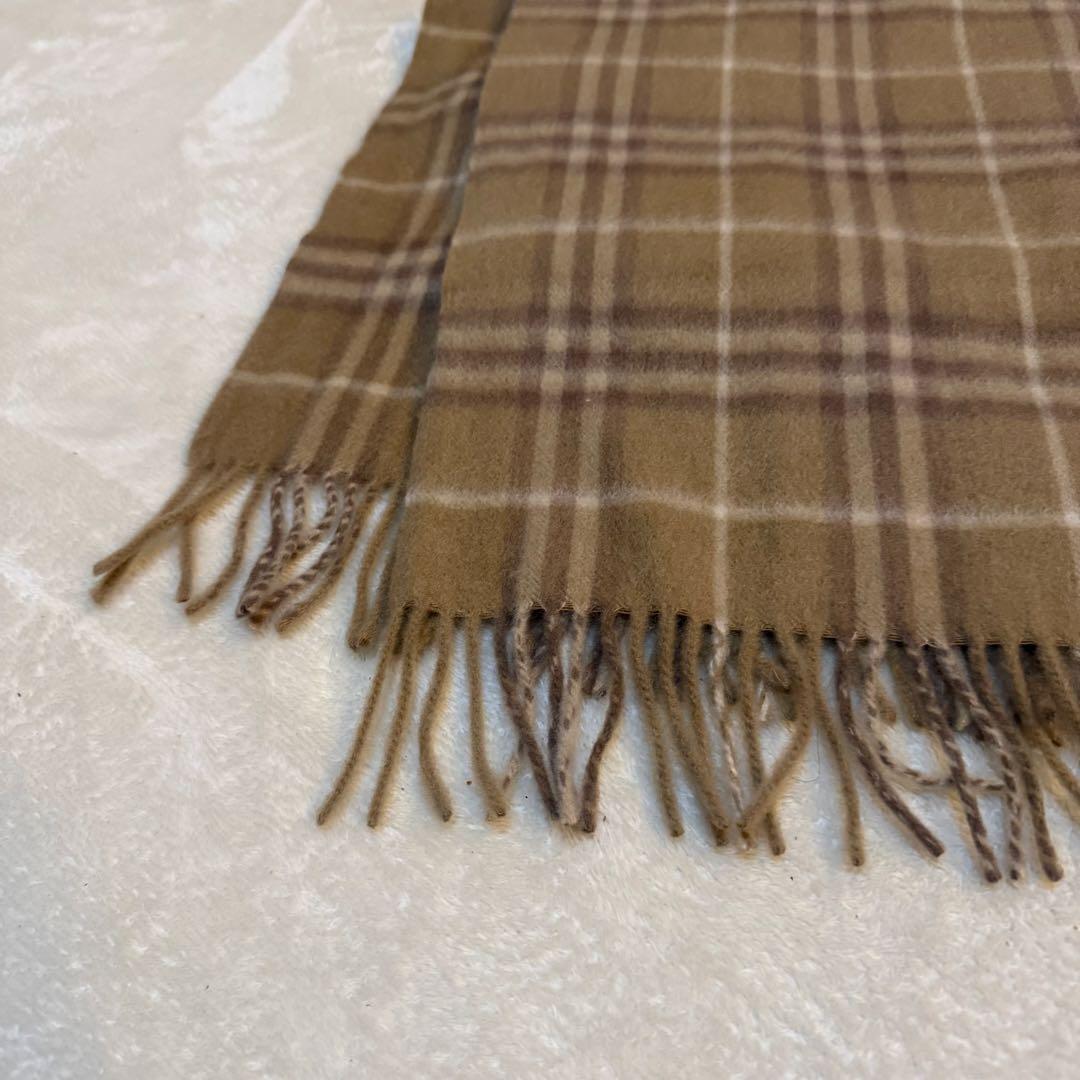 バーバリー　Burberrys ピュアカシミヤ100% マフラー 茶系チェック