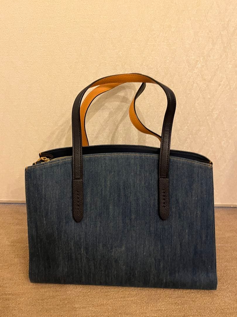 【美品】COACH コーチ チャーリー キャリーオール デニム トートバッグ