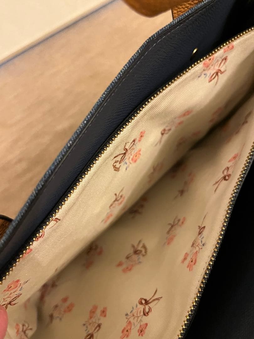 【美品】COACH コーチ チャーリー キャリーオール デニム トートバッグ