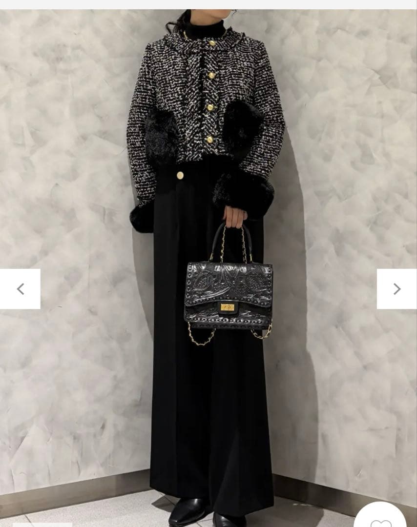 本日限定値下げ　今季GRACE CONTINENTAL ツイードコンビジャケット