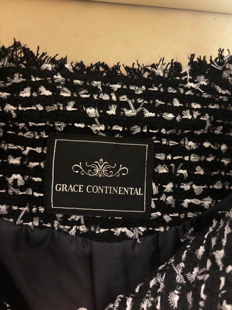 本日限定値下げ　今季GRACE CONTINENTAL ツイードコンビジャケット