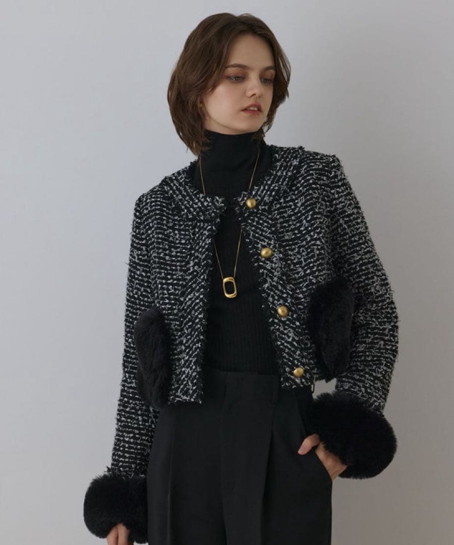 本日限定値下げ　今季GRACE CONTINENTAL ツイードコンビジャケット