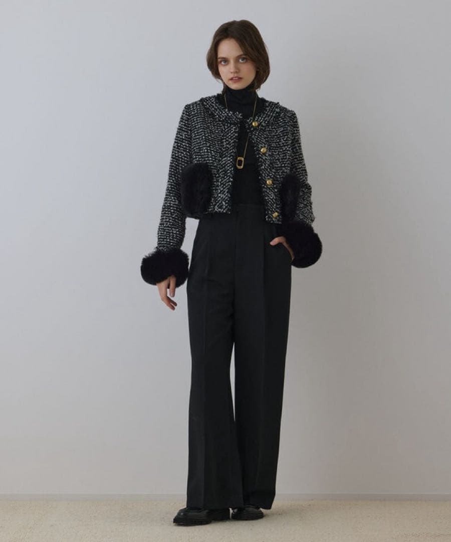 本日限定値下げ　今季GRACE CONTINENTAL ツイードコンビジャケット