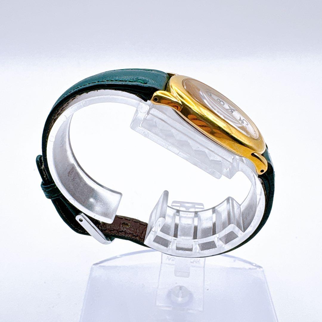 稼働品 SEIKO ゴールド グリーン 腕時計 N 電池交換済 レディース