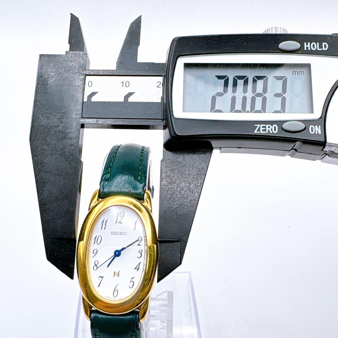 稼働品 SEIKO ゴールド グリーン 腕時計 N 電池交換済 レディース