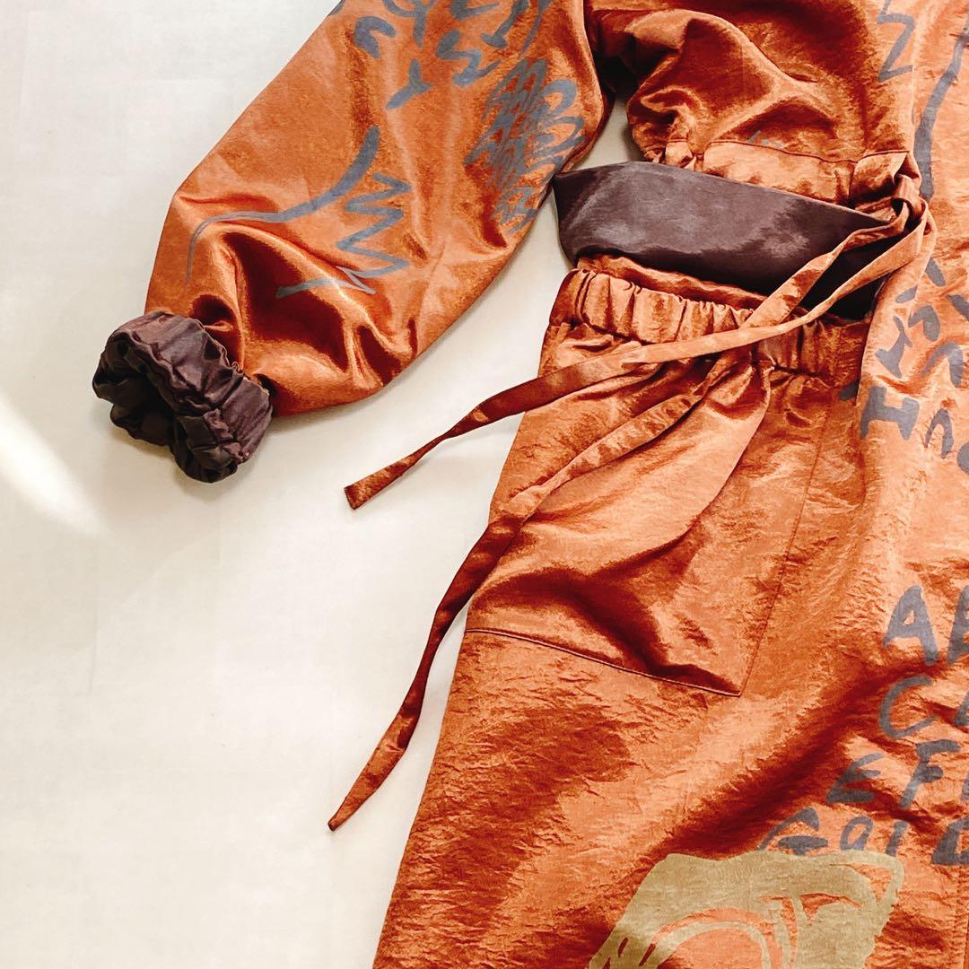 極美品 エイココンドウ ロングコート フーディ 光沢感 パーカー