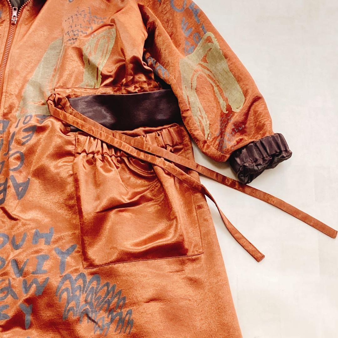 極美品 エイココンドウ ロングコート フーディ 光沢感 パーカー