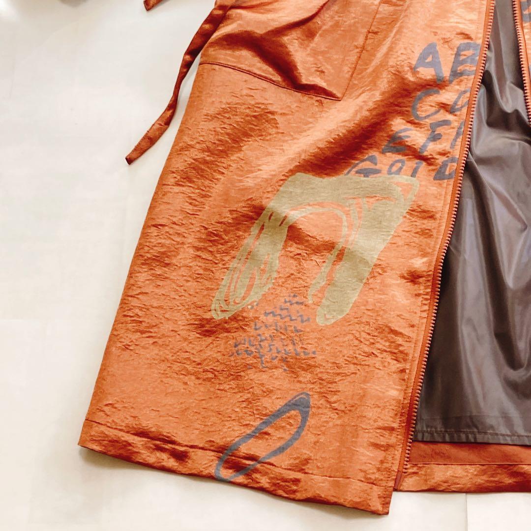 極美品 エイココンドウ ロングコート フーディ 光沢感 パーカー