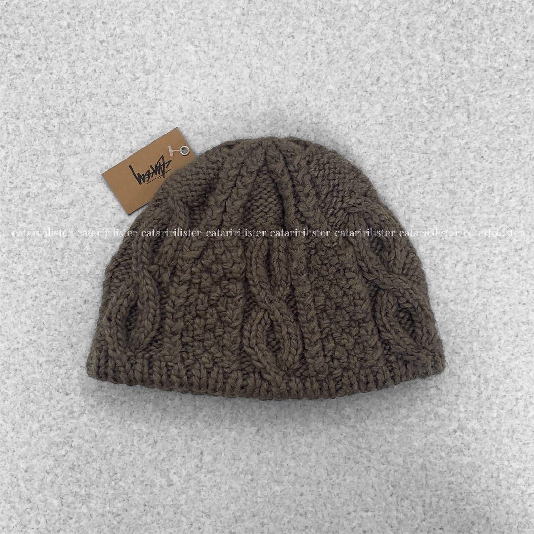 Stussy Skullcap Cable Knit Brown ビーニー 新品
