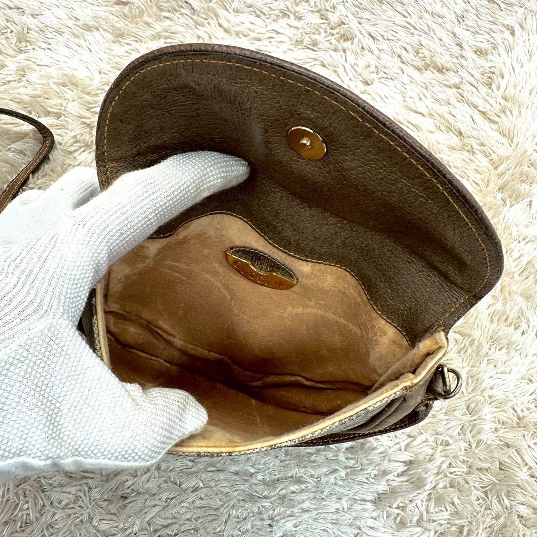 【美品】GUCCI プラス ショルダーバッグ ベージュ ブラウン スプリーム