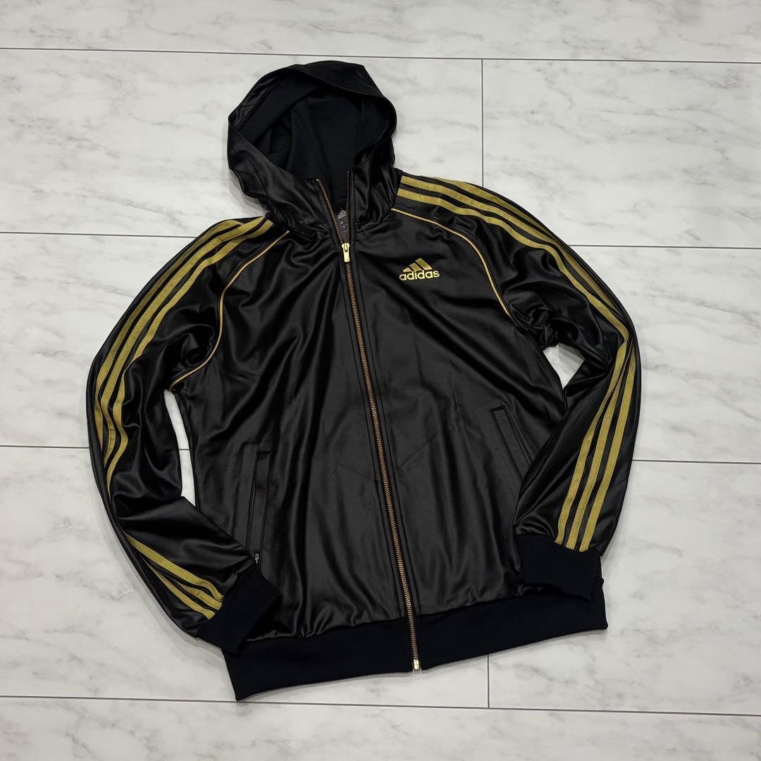 《極美品》アディダス コーティングジャージ セットアップ ゴールド × ブラック