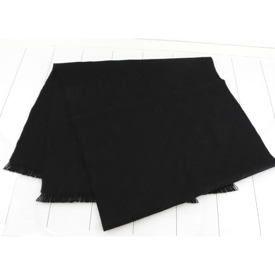 新品 グッチ ウールマフラー GGロゴ柄 フリンジ 色:BLACK-ブラック