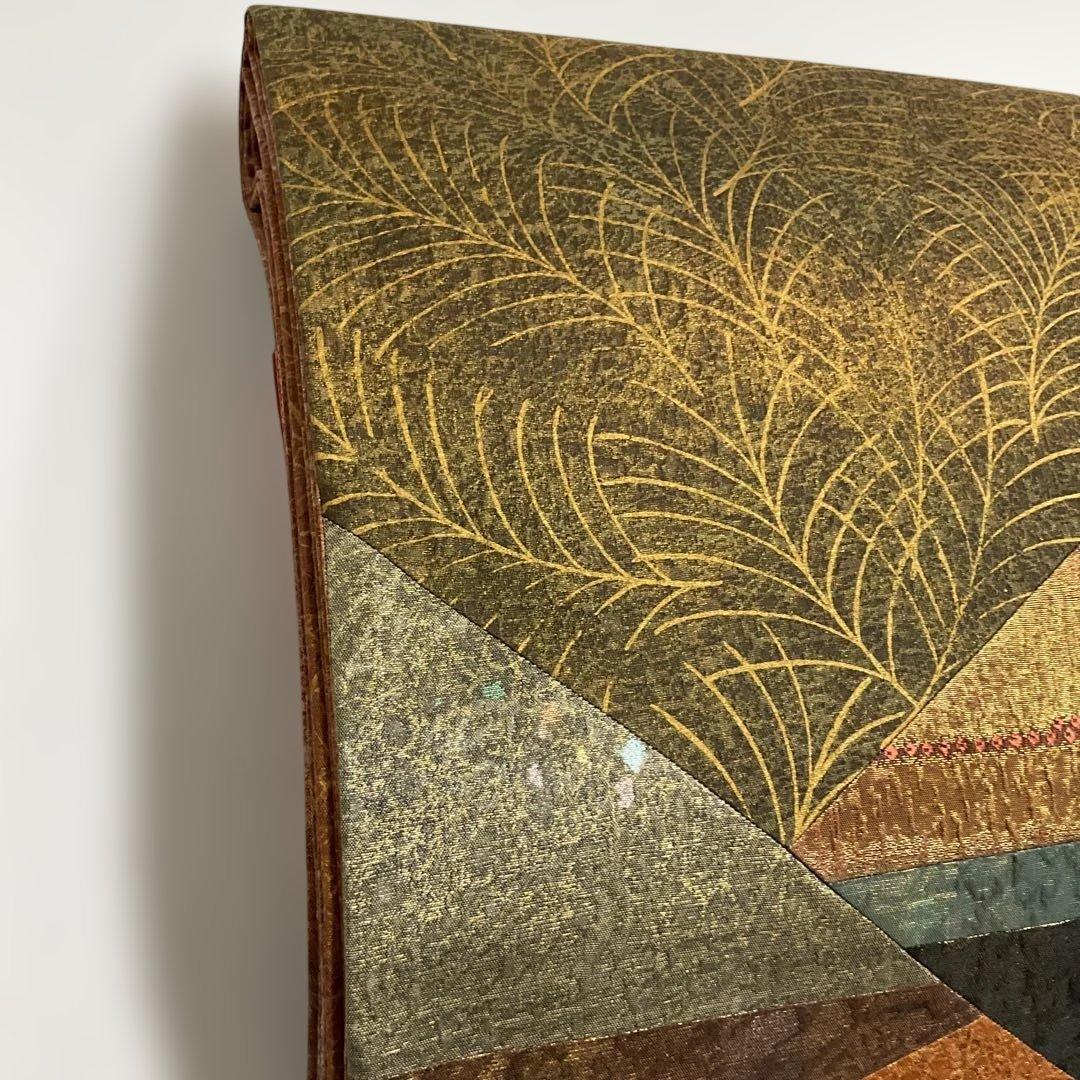 banira 　No.2848 未使用正絹きりばめ大島紬袋帯　証紙　美品