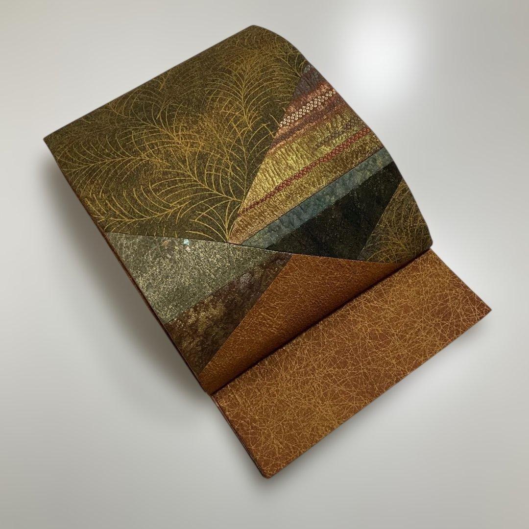 banira 　No.2848 未使用正絹きりばめ大島紬袋帯　証紙　美品