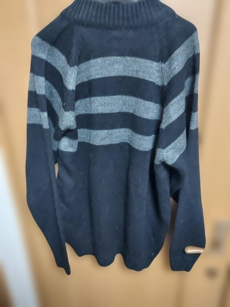 adidas アディダス ハーフジップ ニットセーター ボーダー