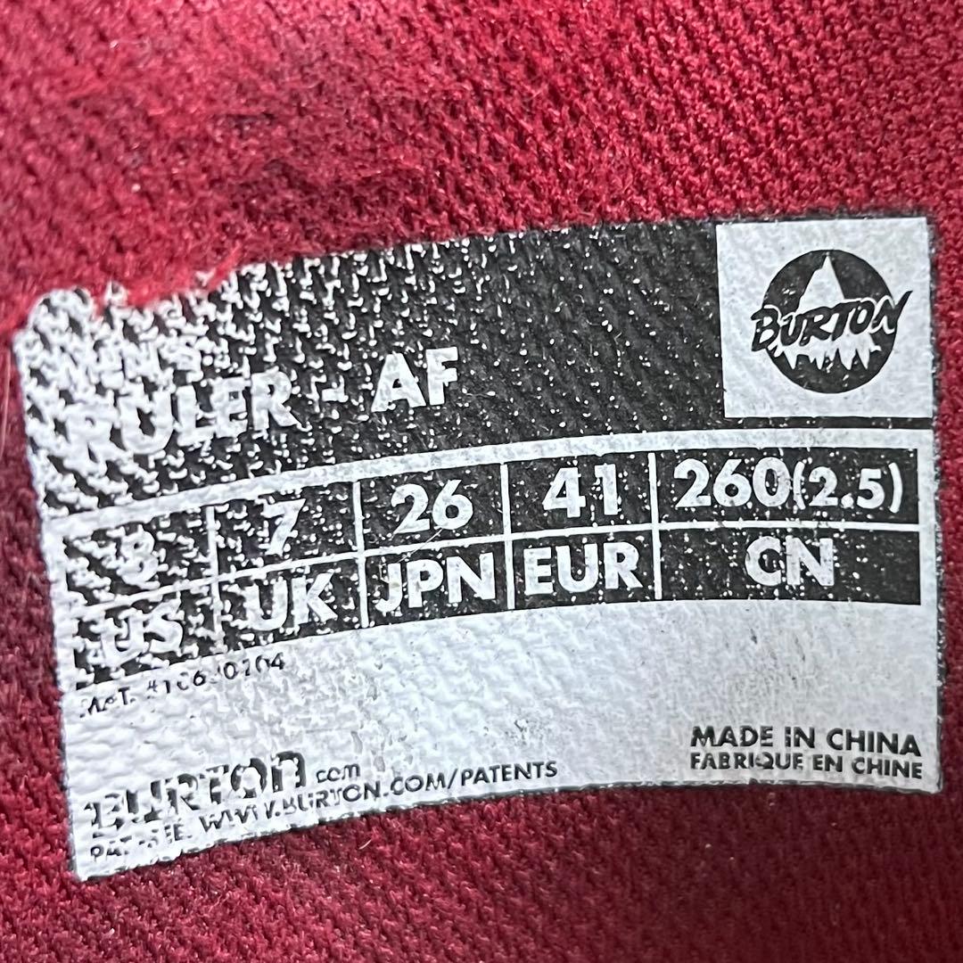 【即日発送】BURTON スノボブーツRULER-AFルーラー26.0cm