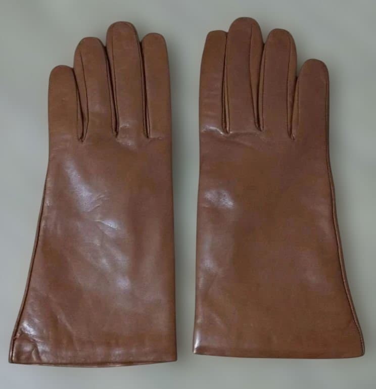 ☆未使用☆Sermoneta gloves 　ブラウン　本革カシミヤ手袋