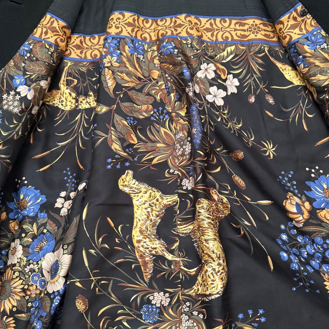 【美品】ヘルノ　カシミヤ シルク　スカーフ　裏地チェスターコート