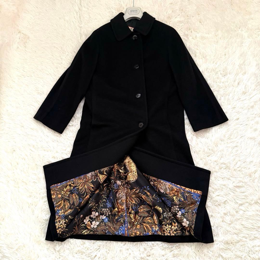 【美品】ヘルノ　カシミヤ シルク　スカーフ　裏地チェスターコート