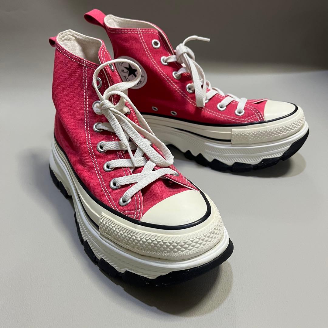 CONVERSE トレックウェーブ ハイカット レッド 24.5cm 厚底