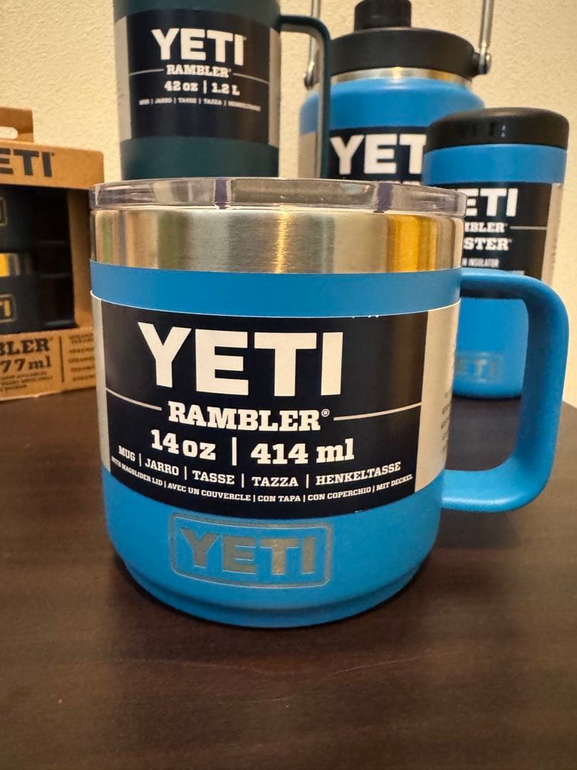 日本未発売YETIイエティ ランブラー14oz マグ2.0ビッグウェーブブルー