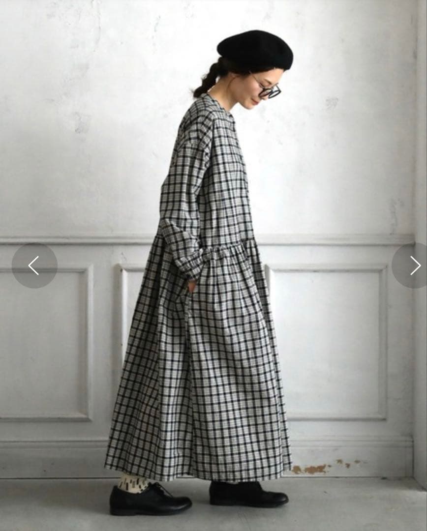 大きいサイズ☆ソウルベリー 黒と合わせたい、チェックのワンピース 4L