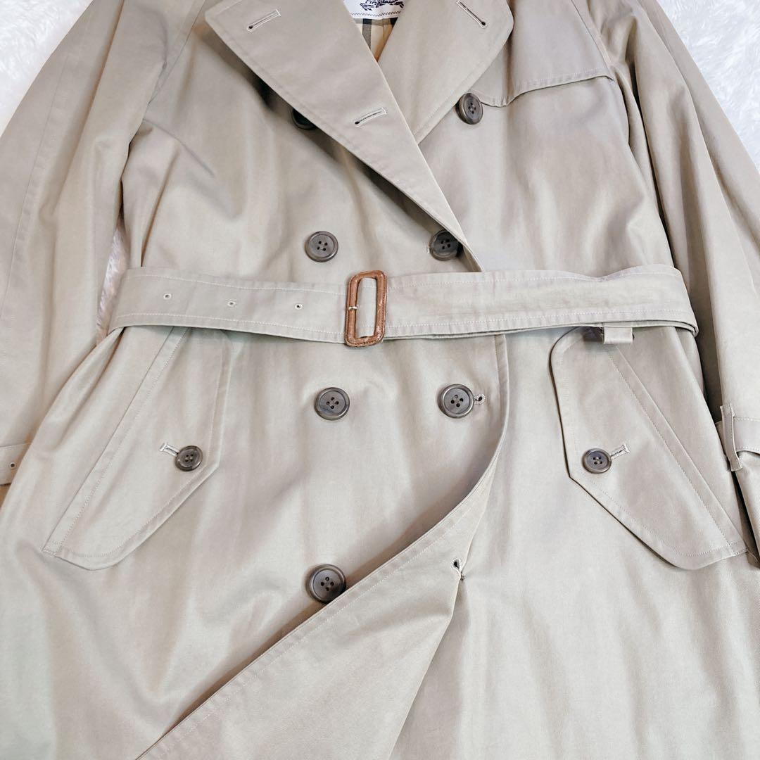 バーバリー トレンチコート ダブル ロング ベージュ ノバチェック コットン