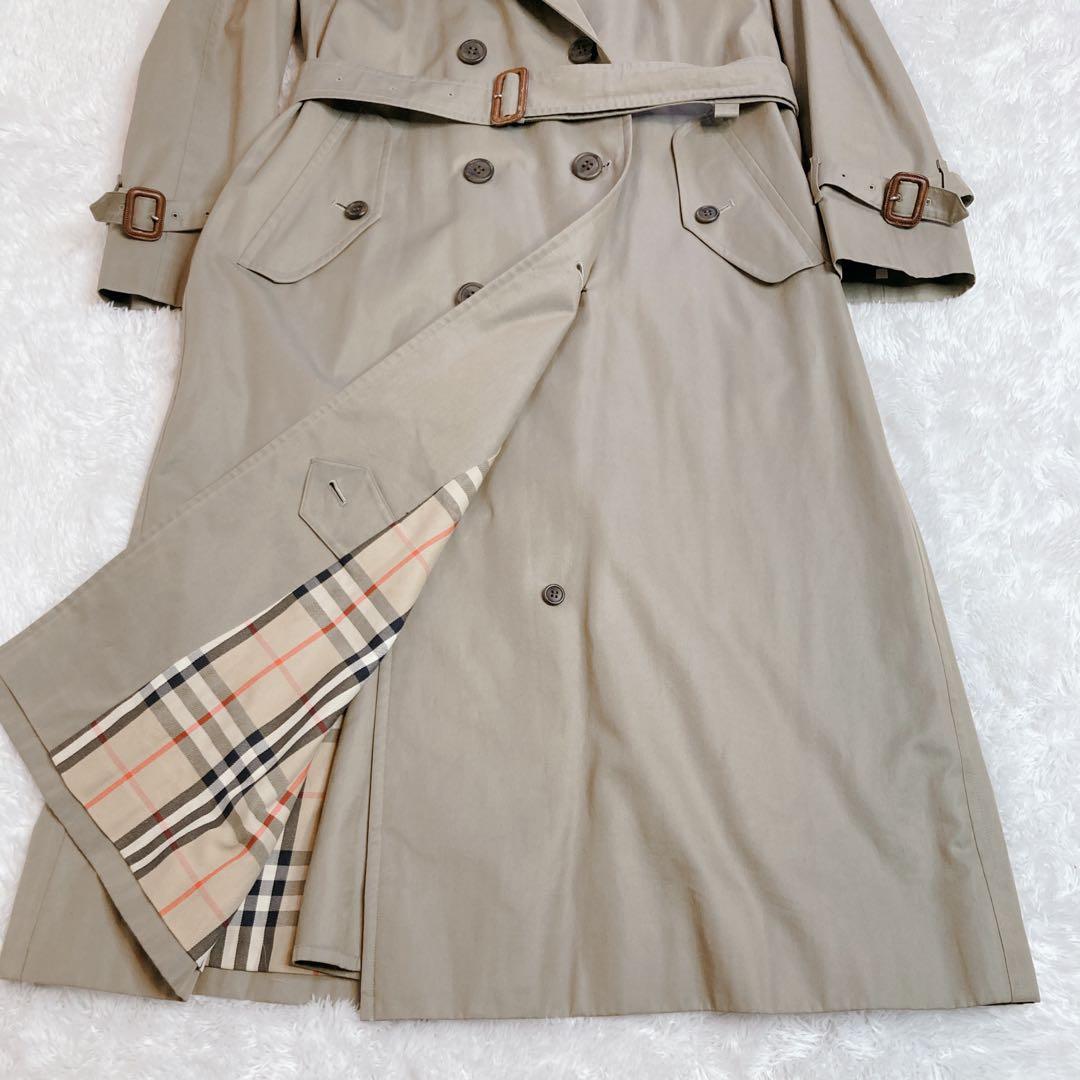 バーバリー トレンチコート ダブル ロング ベージュ ノバチェック コットン