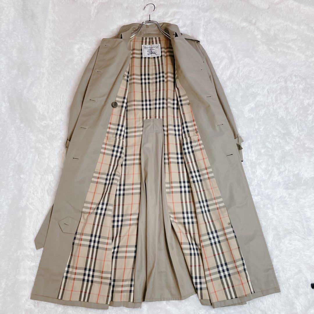バーバリー トレンチコート ダブル ロング ベージュ ノバチェック コットン