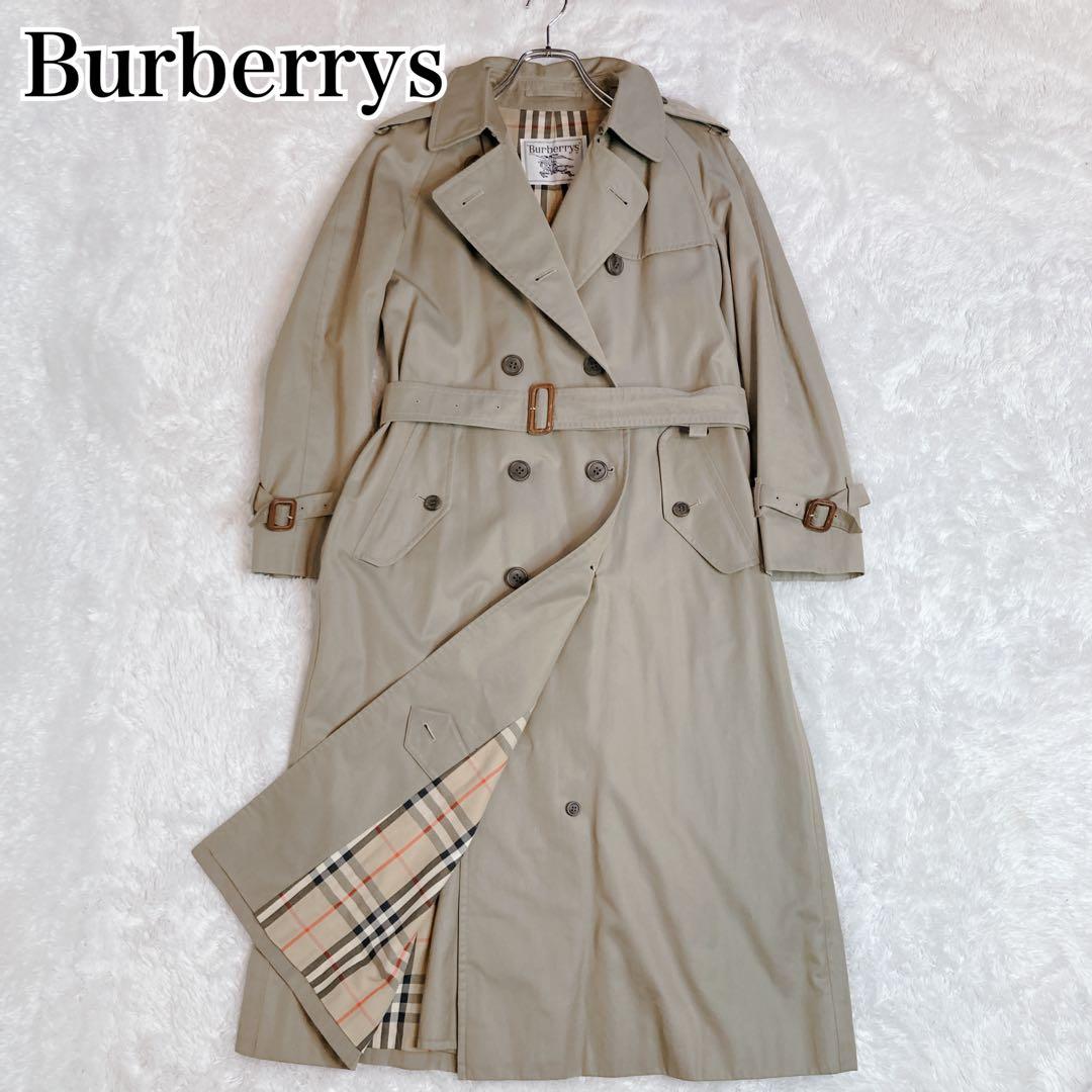 バーバリー トレンチコート ダブル ロング ベージュ ノバチェック コットン